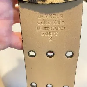 NWT. Calvin Klein Leather Animal Print Belt Calvin Klein Leather Animal Print Belts for Women for sale  main image 4